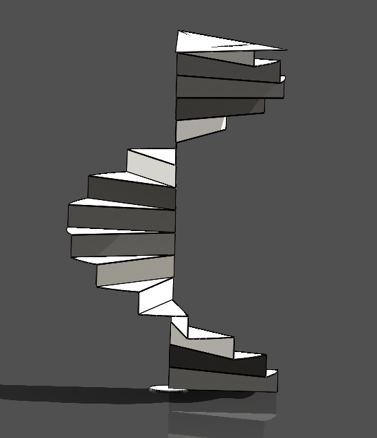 Modélisation 3D d'un escalier hélicoïdal pour découpe laser