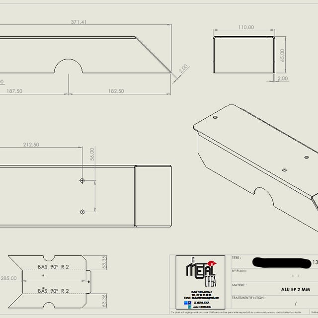 Modélisation 3D des carters aluminium avant pliage