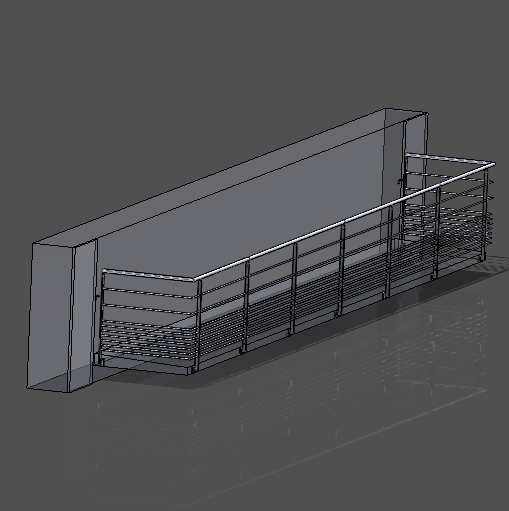 Plan d'un garde-corps sur mesure pour balcon maçonné existant