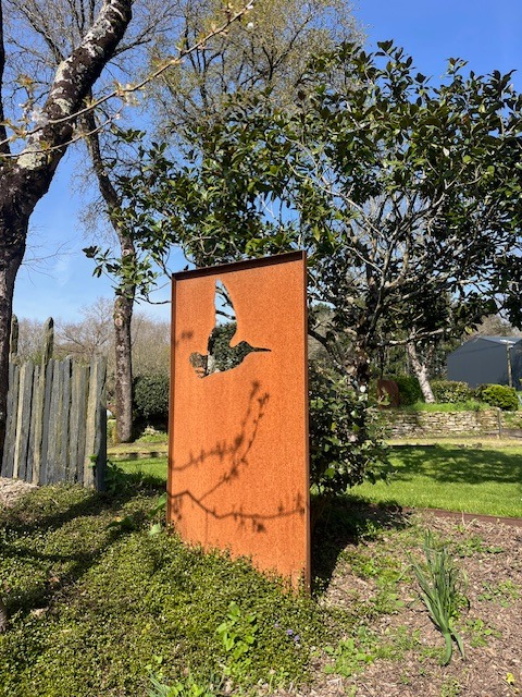 Tôle corten décorative avec motif de bécasse pour le jardin